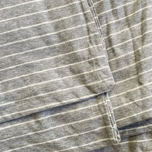 Gray Striped Jersey Twin Bedding Set - Picture 2 of 5